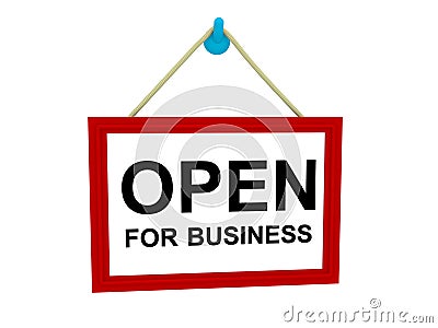 Open for business sign Stock Photo