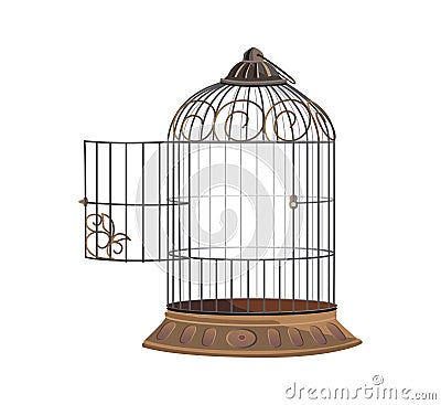 open cage for birds Vector Illustration