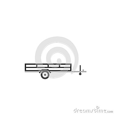 Open car trailer icon Vector Illustration