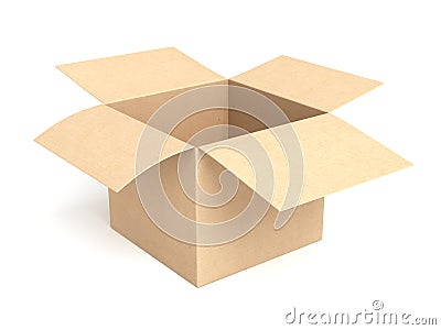 Open cardboard box Stock Photo