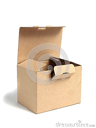 Open cardboard box Stock Photo