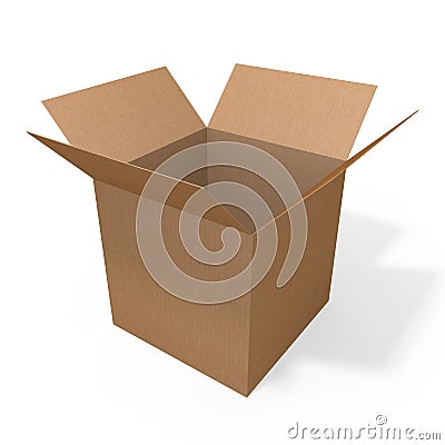 Open cardboard box Stock Photo