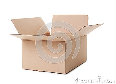 Open cardboard box on background Stock Photo