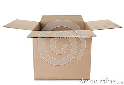 Open cardboard box Stock Photo