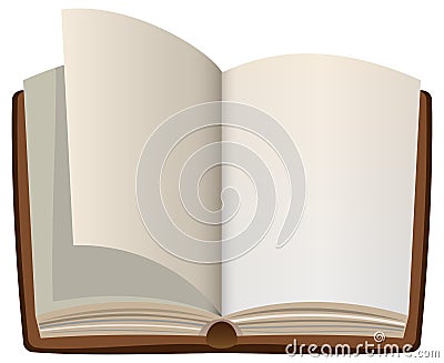 Open cartoon book with empty blank pages Vector Illustration