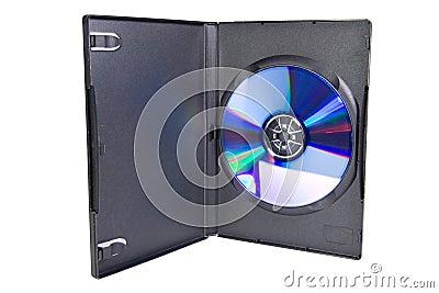 Open case with a compact disc Stock Photo