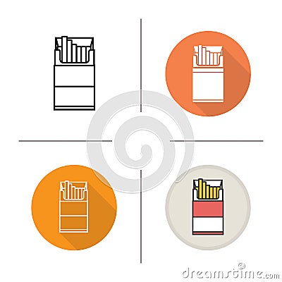 Open cigarette pack icon Vector Illustration