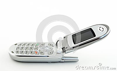 Open clamshell cell phone Stock Photo