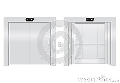 Open and close elevators. Realistic vector illustration Vector Illustration