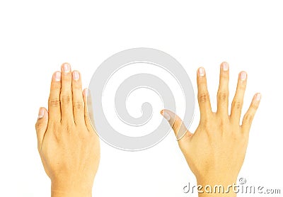 Open and close hand Stock Photo