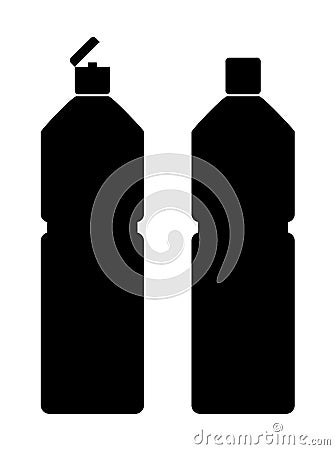 Open and close plastic bottles Vector Illustration