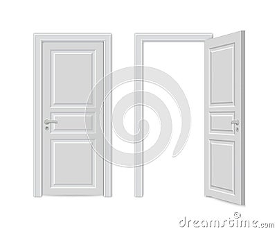 Open and close realistic door Stock Photo