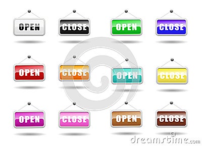 Open Close Sign Stock Photo