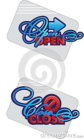 Open Close sign Vector Illustration