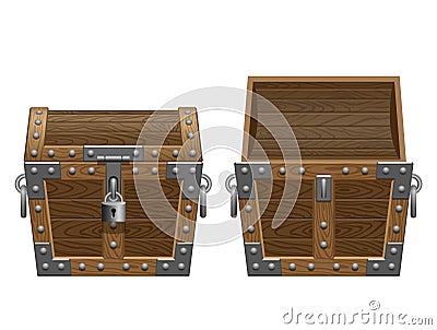 Open and closed chest Stock Photo