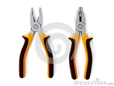 Open and closed pliers isolated on white background. 3D illustration Cartoon Illustration