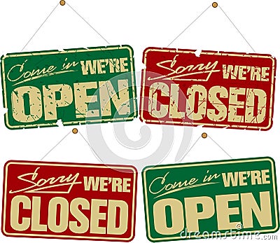 Open & Closed Signs Vector Illustration