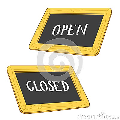 Open & Closed Signs Vector Illustration