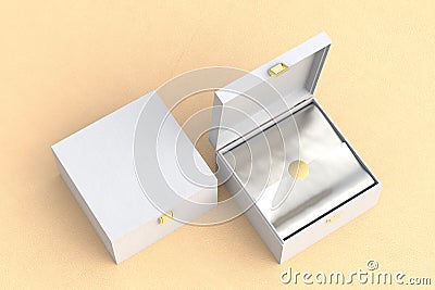 Open and closed square gift box or casket Stock Photo