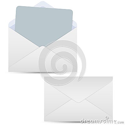 Open and closed white envelopes Vector Illustration