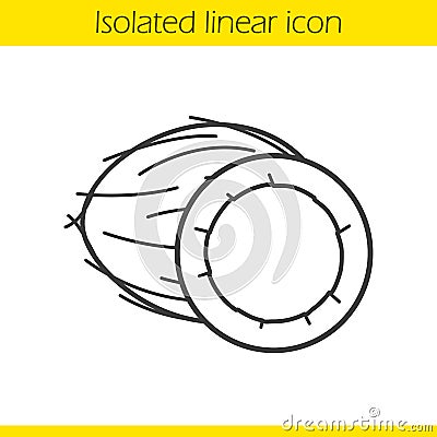 Open coconut linear icon Vector Illustration