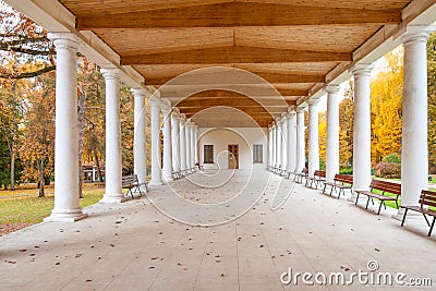 The open colonnaded gallery Stock Photo