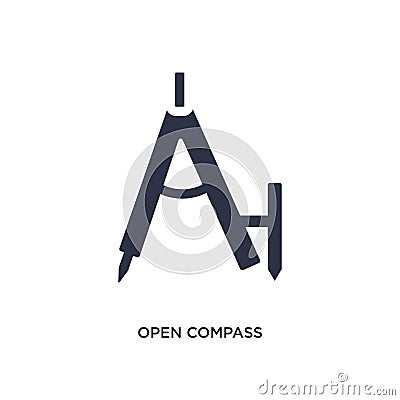 open compass icon on white background. Simple element illustration from measurement concept Vector Illustration