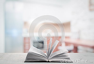 Open cookbook in the kitchen Stock Photo