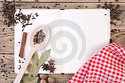 Open cookery book Stock Photo