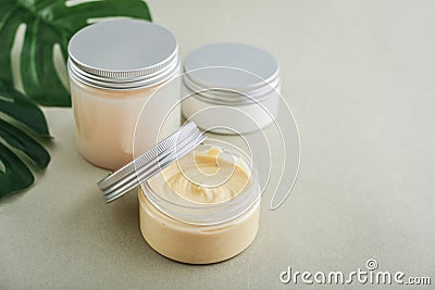 Open cosmetic cream container Stock Photo