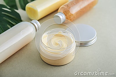 Open cosmetic cream container Stock Photo