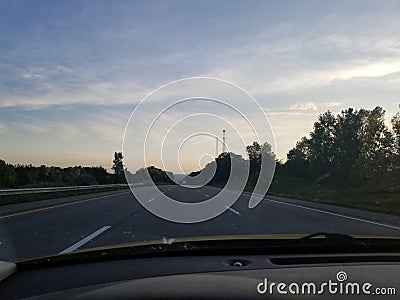 Open country road highway i71 Stock Photo