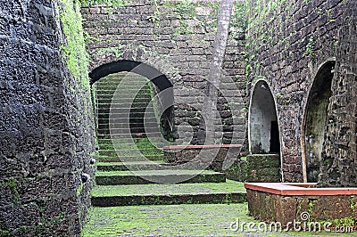 Open Courtyard in Basement Floor Stock Photo