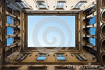 Open courtyard in Budapest Stock Photo