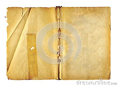Open cover writing-book with metal clip for record Stock Photo