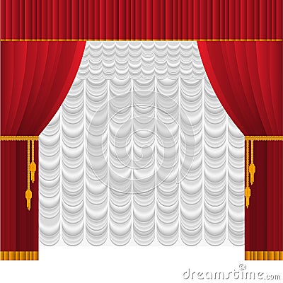 Curtain on stage Vector Illustration