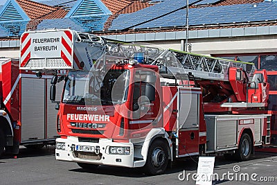 Open day of german firefighters in Bayreuth (Bavaria) Editorial Stock Photo