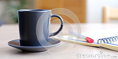 Open the diary a planner, a pencil and glasses on the table closeup. Stock Photo