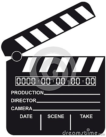 Open Digital Movie Clapboard Vector Illustration