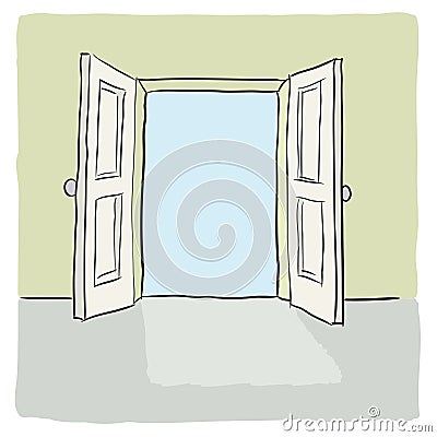 Open door Vector Illustration