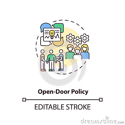 Open-door policy concept icon Vector Illustration