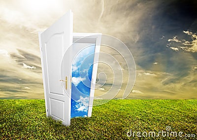 Open door to new life Stock Photo