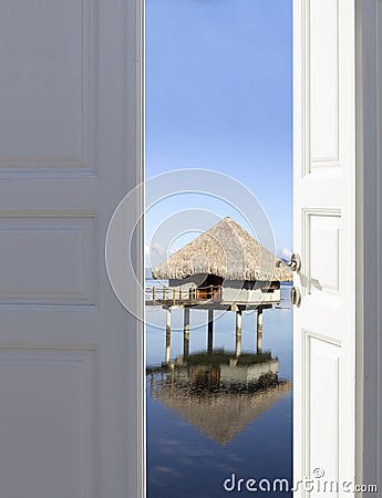 Open the door to paradise Stock Photo