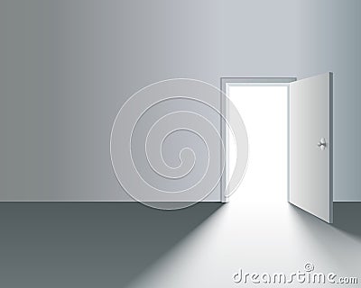 Open Door in Wall Vector Illustration