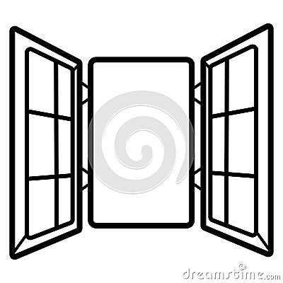 Open doors hand drawn outline doodle icon Stock Photo