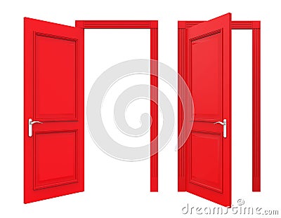 Open Doors Isolated Stock Photo