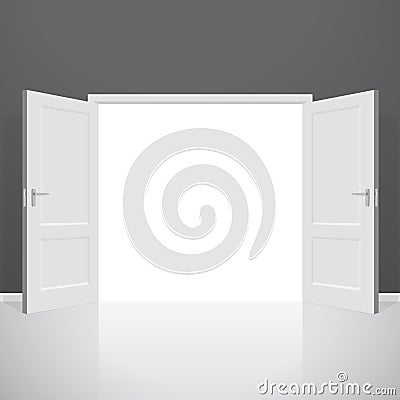 Open doors. Realistic vector illustration Vector Illustration