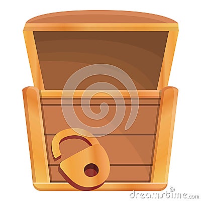 Open dower chest icon, cartoon style Vector Illustration