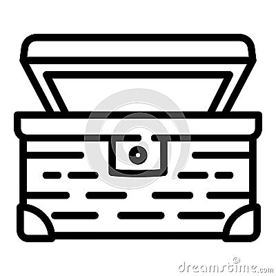 Open dower chest icon, outline style Vector Illustration