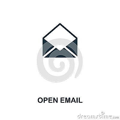 Open Email creative icon. Simple element illustration. Open Email concept symbol design from contact us collection. Perfect for we Cartoon Illustration